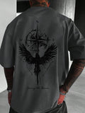 Men's Regular Fit Eagle Print Short Sleeve Tee, Casual Tribal Printed Round Neck T-shirt for Summer, Fashion Men's Top...