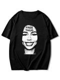 Men's Regular Fit Face Print Tee, Casual Comfy Round Neck Short Sleeve T-Shirt for Daily Wear, Men's Top for All Seasons...
