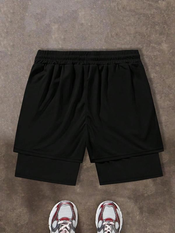 Men's Regular Fit Letter Print 2 in 1 Shorts, Casual Shorts for Summer, Men's Bottoms for Daily Wear T-Shirts, Hoodie,...