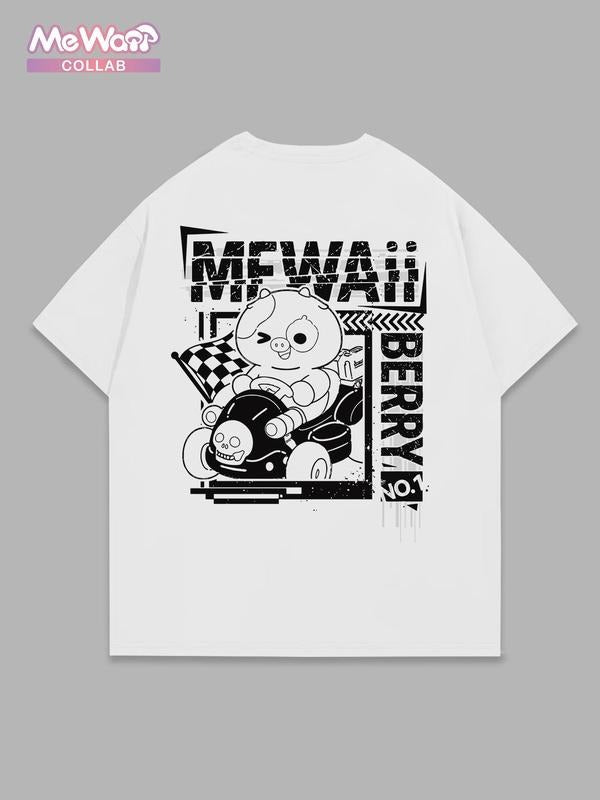 Men's Regular Fit Mewaii & Helluva Boss Print Round Neck Tee, Casual Short Sleeve T-shirt for Daily Wear, Men's Top for...
