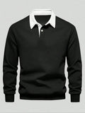 Men's Regular Fit Polo Collar Sweatshirt, Casual Long Sleeve Button Top for Fall & Winter, Men's Clothes for Daily Wear...