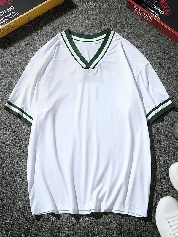 Men's Solid Color Raglan Sleeve Tee, Regular Fit Casual Sporty Round Neck Short Sleeve T-Shirt for Summer, Men's Top for...