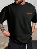 Men's Solid Waffle Knit Tee, Regular Fit Casual Comfy Short Sleeve T-shirt for Summer, Men's Top for Daily Wear Hoodie,...