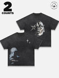 Men's Star & Moon Print Short Sleeve Graphic Tee, Regular Fit Casual Round Neck T-shirt for Summer, Men's Top for Daily...
