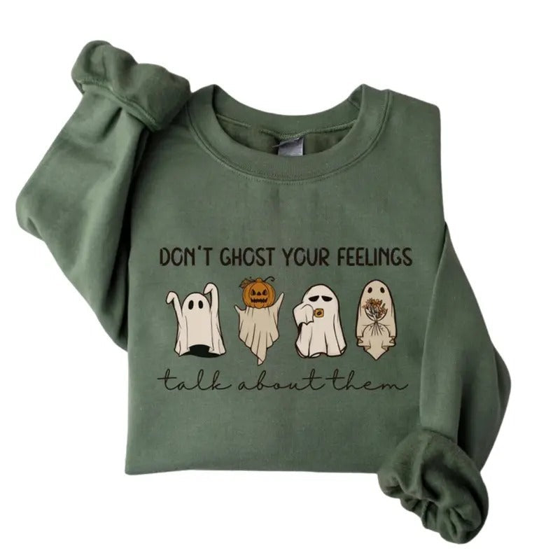 Mental Health Halloween Sweatshirt, Don't Ghost Your Feelings Shirt, School Psychologist Hoodie, School Counselor