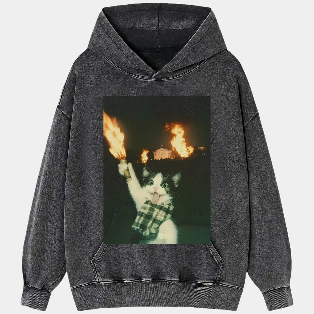 Meow Burning TEE Hoodie, Sweatshirt | ZylaModa.com (Image 2)