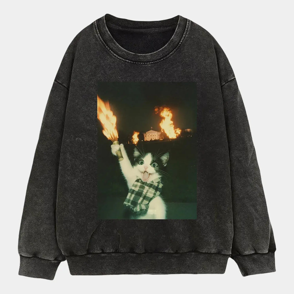Meow Burning TEE Hoodie, Sweatshirt | ZylaModa.com (Image 3)