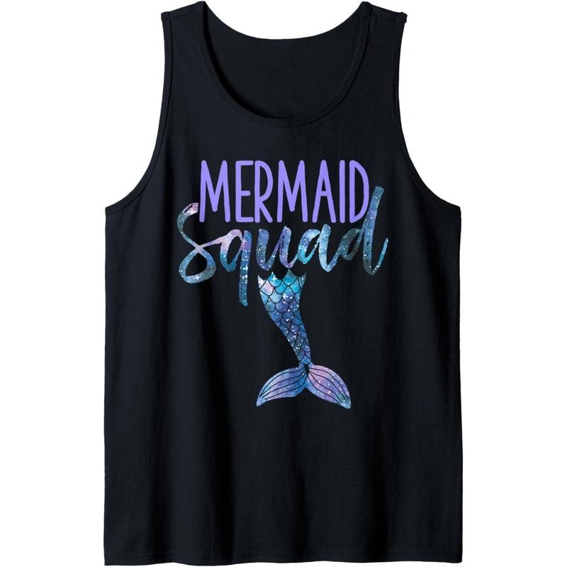 Mermaid Squad Cute Funny Birthday Bridal Bachelorette Party Tank Top MADE IN USA T-Shirts, Hoodie, Sweatshirt | ZylaModa.com