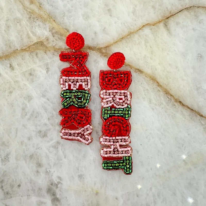 Merry & Bright Beaded Earrings T-Shirts, Hoodie, Sweatshirt | ZylaModa.com