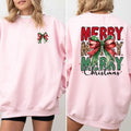 Merry Christmas Front and Back Sweatshirt, Santa Claus Shirt , Santa Vibes Tee, Christmas T-shirt, Cute Christmas...
