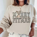 Merry Pitmas Sweatshirt, Pitbull Christmas Sweater, Unisex Pitbull Christmas Gifts, Pitbull Mom Crewneck, Pitt Dad Gift,...