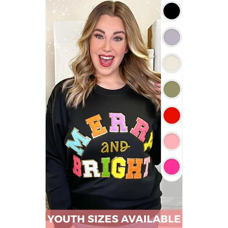 Merry and Bright Ideal Chenille Sweatshirt T-Shirts, Hoodie | ZylaModa.com