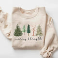 Merry and Bright Sweatshirt, Vintage Christmas Shirt, Family Christmas Sweatshirt, Christmas Hoodie for Women, Merry...