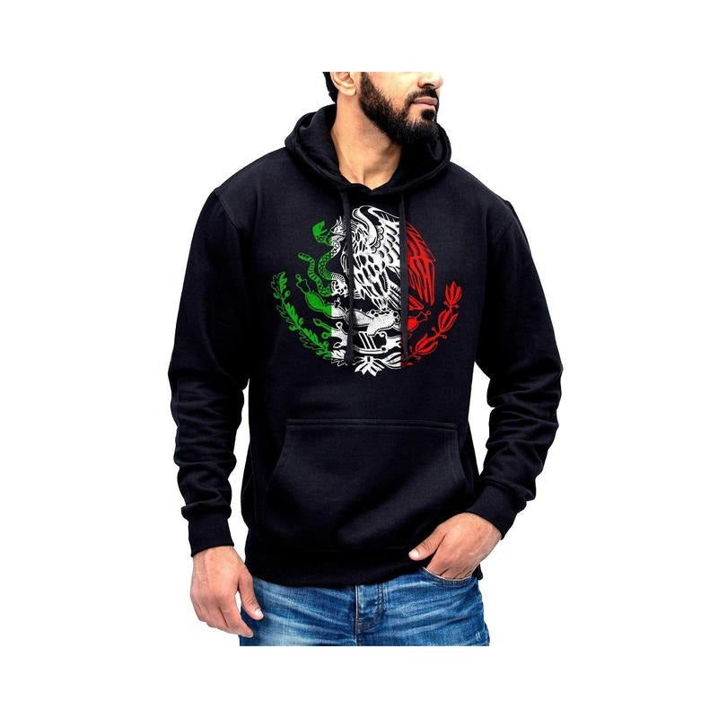 Mexico Mexican Eagle Hoodie- Sueter Con Capucha Con El Aguila De Mexico Cotton Fabric T-Shirts, Sweatshirt | ZylaModa.com