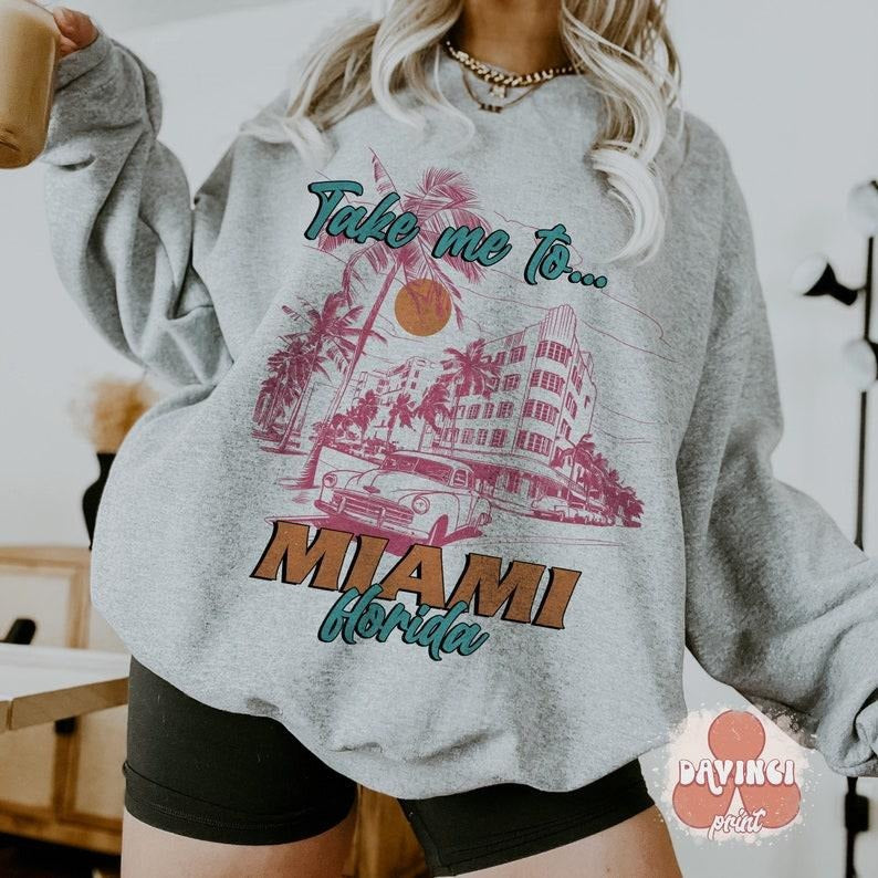 Miami Florida , Summer , Beach , Retro Summer , Summer sublimation, Trendy summer T-Shirts, Hoodie, Sweatshirt | ZylaModa.com