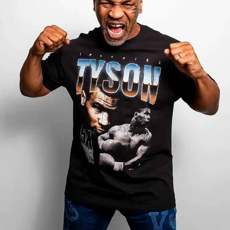 Mike Tyson Chrome Heavyweight Champ Black T-Shirt, Graphic Tee Tops Underwear Crewneck Menswear T Shirt Hoodie, Sweatshirt