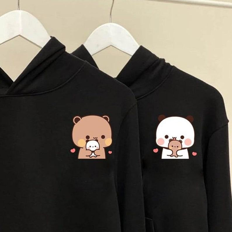 Milk and Mocha bears Couple Hoodie, Couple Hoodie  Anniversary  Couple Matching Clothes Hoodie and Sweater; T-shirt...