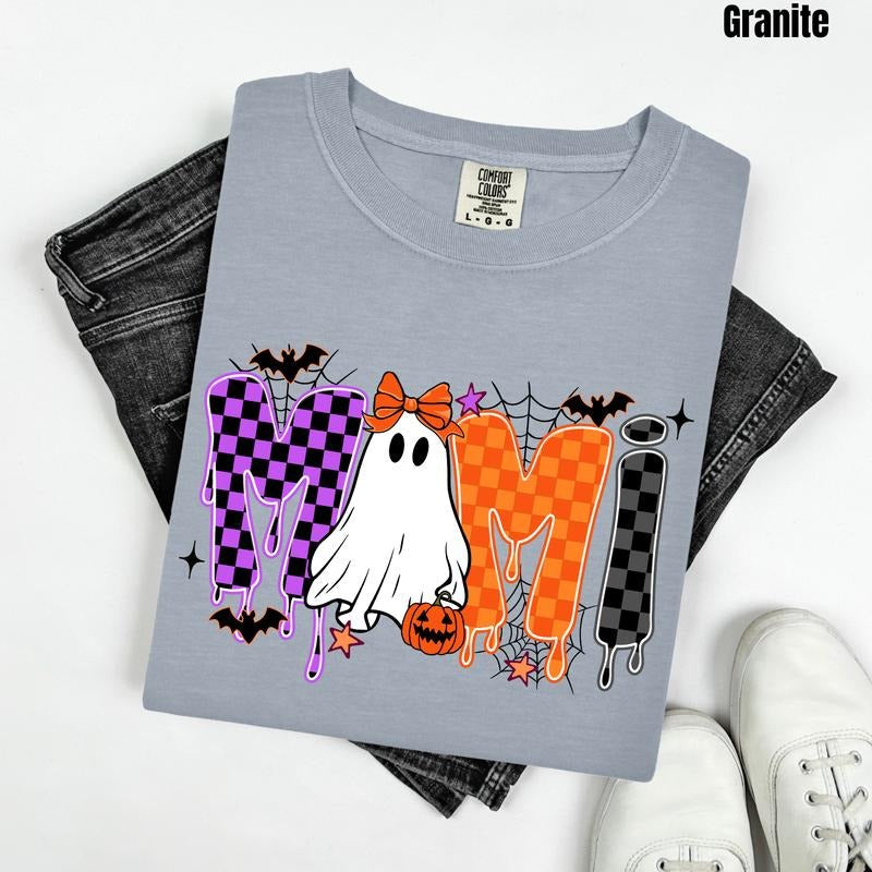 Mimi Ghostly Checkered Comfort Colors T-Shirt 'NLB' Hoodie, Sweatshirt | ZylaModa.com