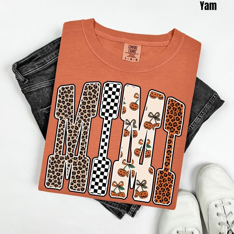 Mimi Pumpkin Pattern Comfort Colors T-Shirt 'NLB' Hoodie, Sweatshirt | ZylaModa.com