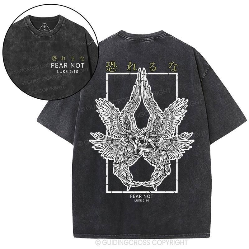 [ Mineral Wash ] Fear Not Christian Washed TShirt Jesus Graphic Washed Style Shirt Hoodie, Sweatshirt | ZylaModa.com