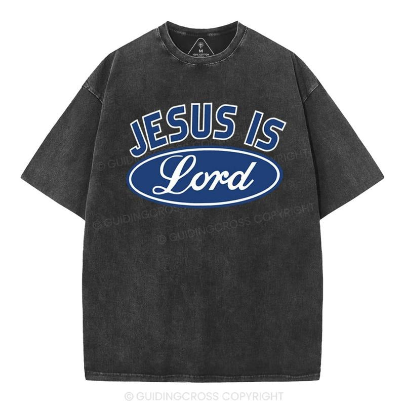 [ Mineral Wash ] Jesus Is Lord Christian Washed Shirt Jesus Graphic Washed Style Shirt Hoodie, Sweatshirt | ZylaModa.com