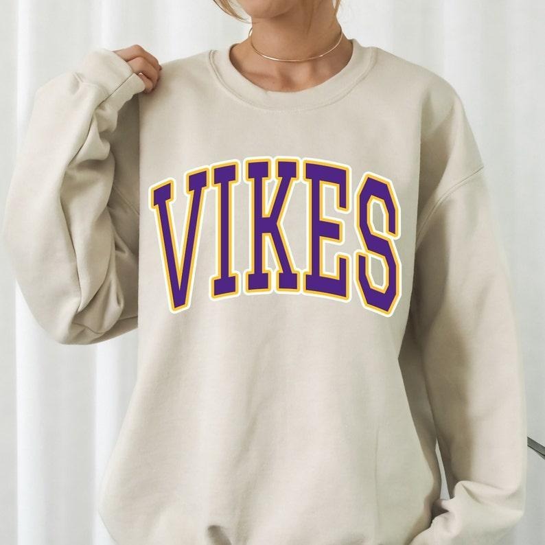 Minnesota Vikings Sweatshirt for Women, Crew Neck, 100% Cotton Material - Pullover Womenswear Hoodie T-Shirts | ZylaModa.com