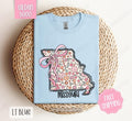 Missouri Gildan T-shirt, Cute Missouri State Shirt, Missouri Floral Bow Tee Hoodie, Sweatshirt | ZylaModa.com