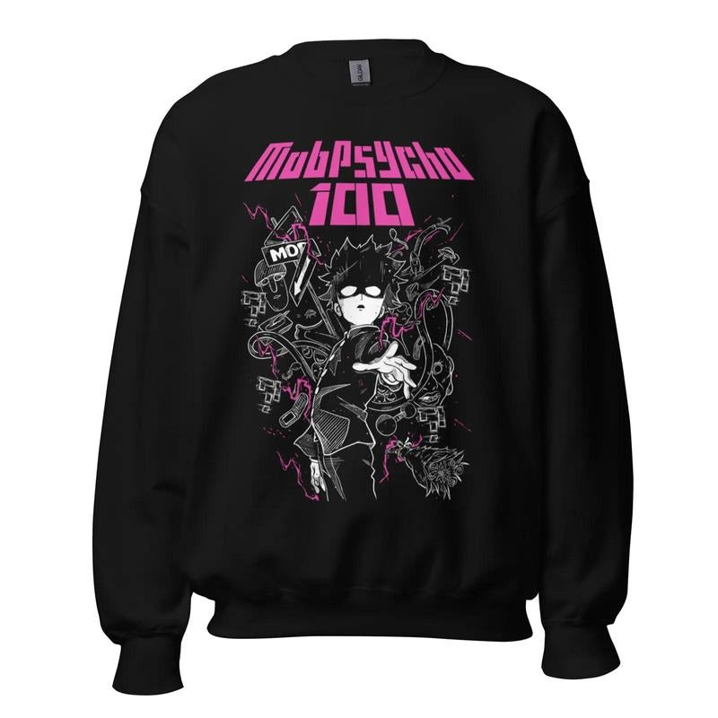 Mob Psycho 100 Cast Sweatshirt Anime Manga Black Sweatshirt Graphic Tee Sweatshirt, Hoodie, Comfort Colors | ZylaModa.com