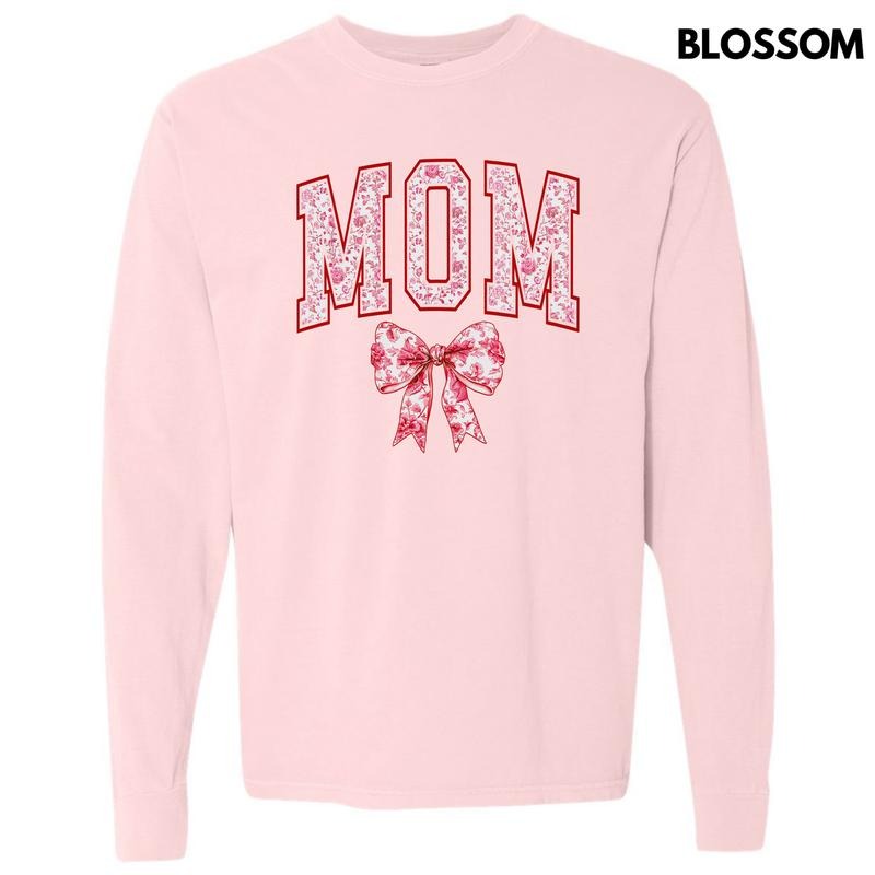 Mom Red Ginger Jar Florals Long Sleeve Comfort Colors T-Shirt 'NLB' Hoodie, Sweatshirt | ZylaModa.com