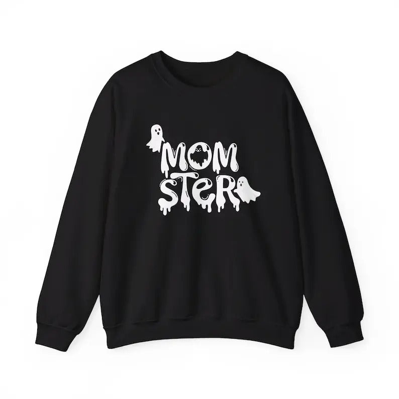 Mom Sweatshirt Halloween Crewneck Mother Sweater New Mom Gift First Halloween Momster Parent Outfit Funny Birthday...