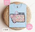 Montana Gildan T-shirt, Cute Montana State Shirt, Montana Floral Bow Tee Hoodie, Sweatshirt | ZylaModa.com