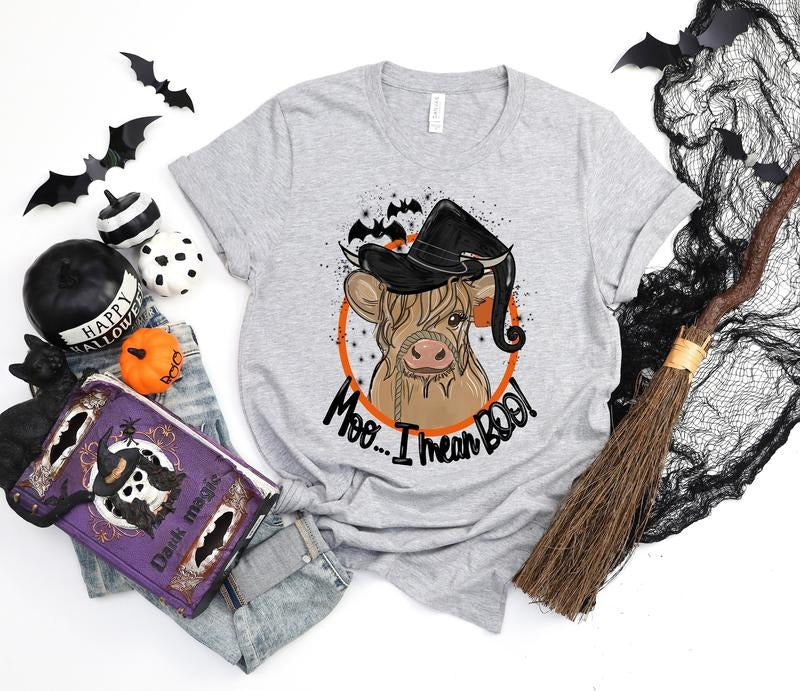 Moo I Mean Boo Shirt Funny Cow Shirt Funny Halloween Gifts Halloween Shirt Boo Shirt Funny Ghost Halloween Shirt Cow...