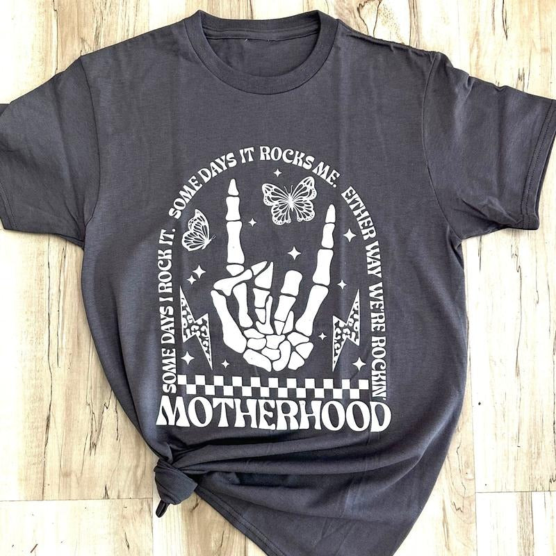 Motherhood Rocks Graphic Tee Hoodie, Sweatshirt | ZylaModa.com