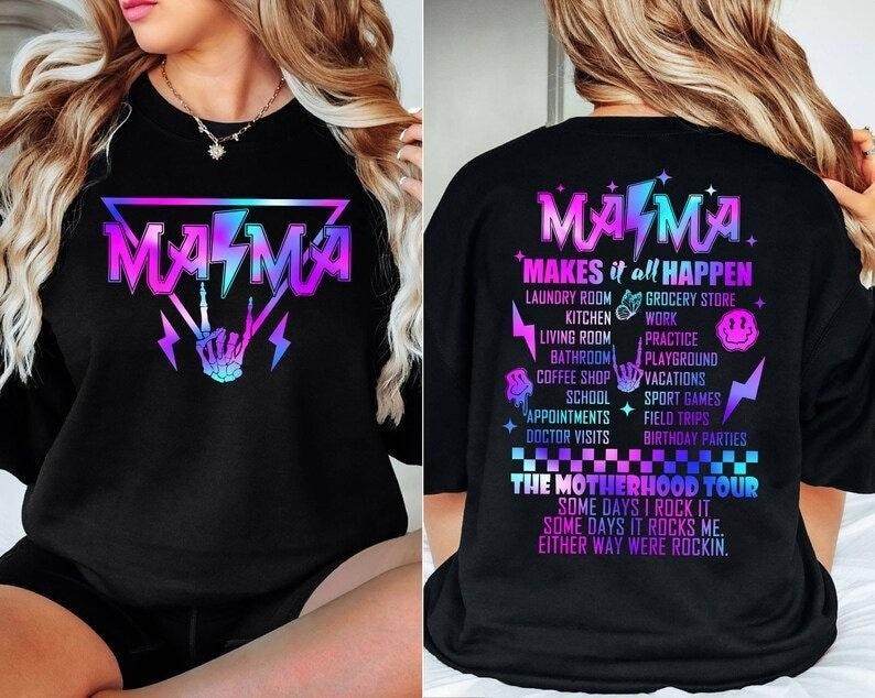 Motherhood Shirt, Some Days I Rock It Shirt, Mama Lighting Bold Shirt, Mama Skeleton Shirt, Mama Funny Tour Shirt,...