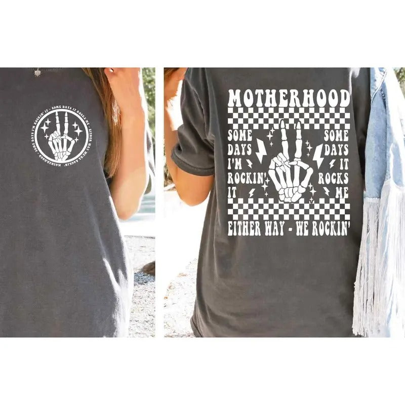 Motherhood Some Days I Rock It Svg Retro Motherhood Sublimation Design Trendy Front And Back Design Funny Motherhood Rock...
