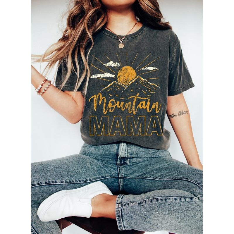 Mountain Mama Shirt,Camping Tee, Cute 70s ,Mountain Mom,Mom Hiking Shirt Hoodie, Sweatshirt | ZylaModa.com