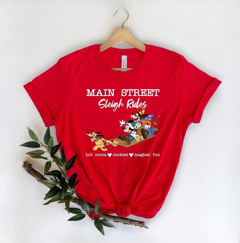 Mouse Christmas Tshirt Sweatshirt, Mouse Shirt, Main Street Christmas Shirt Hoodie | ZylaModa.com
