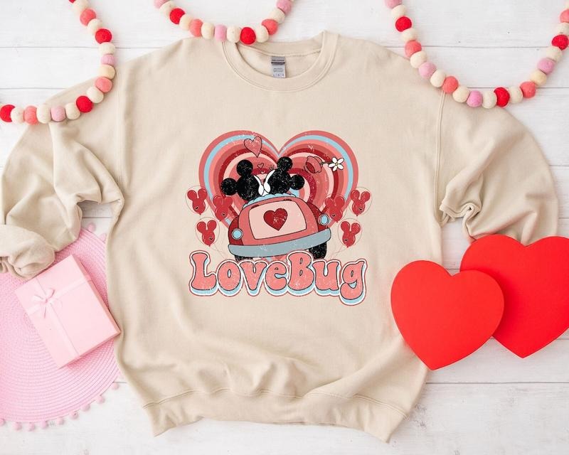 Mouse Love Bug Sweatshirt Tshirt, Mouse Valentine Shirt, Mouse Minnie Valentine Shirt, Valentine's Day Mouse Hoodie