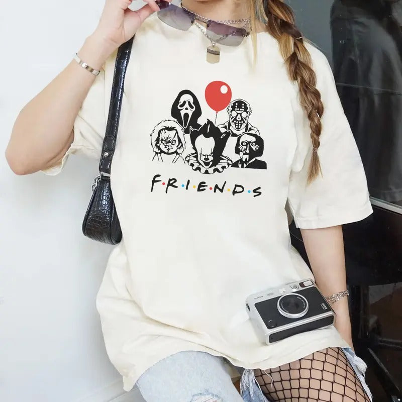 Movie Friends   Team Shirt Pennywise Chucky Ghostface Jason Voorhees Jigsaw Shirt   Halloween Shirt Halloween Movie Shirt...