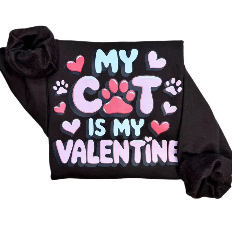My Cat Is My Valentine Sweatshirt T-Shirts, Hoodie | ZylaModa.com