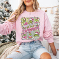 My Day I'm Booked Grinchy Pink Sweatshirt, Pink Christmas Sweatshirt, Christmas Schedule Shirt, Christmas Movie Shirt,...