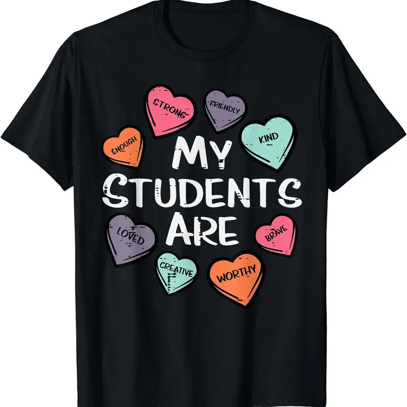 My Students Are Enough Friendly Valentines Day Teacher Women T-Shirt Hoodie, Sweatshirt | ZylaModa.com