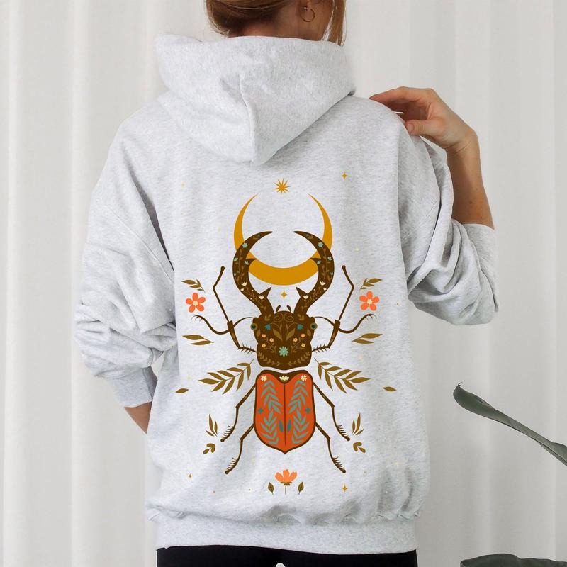 Mystical Animal, Fern, Botanical Floral Hoodie T-Shirts, Sweatshirt | ZylaModa.com