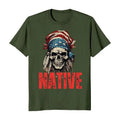 Native American Patriotic Skull Men's T-Shirt Hoodie, Sweatshirt | ZylaModa.com