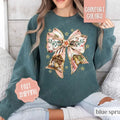 Nativity Bow Christmas Sweatshirt Comfort Colors,  Religious Christmas Sweater Womenswear,  Holiday Crewneck T-Shirts, Hoodie
