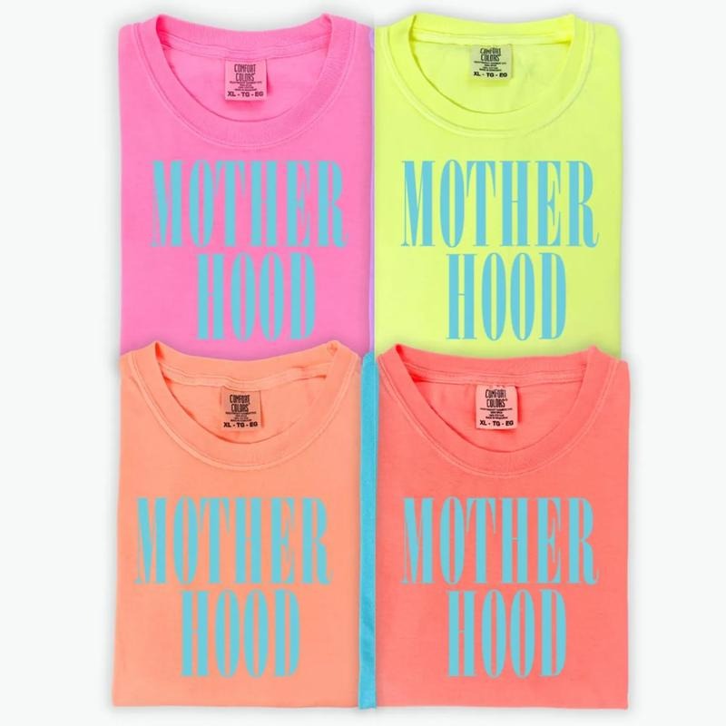 Neon Mother Hood T-shirt ~ Unisex Apparel Relaxed Fit Printed In The USA Clothing Womenswear Casual Comfort Cotton Top...