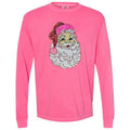 Neon Pink Santa Sequin Patch Long Sleeve Comfort Colors T-Shirt Hoodie, Sweatshirt | ZylaModa.com