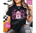 Neon Spooky Ghost Shirt Comfort Colors, Trendy Halloween Tshirt Hoodie, Sweatshirt | ZylaModa.com