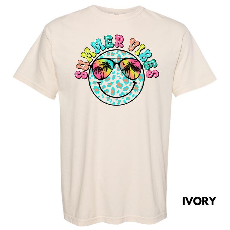 Neon Summer Vibe Happy Face Comfort Colors T-Shirt 'NLB' Hoodie, Sweatshirt | ZylaModa.com