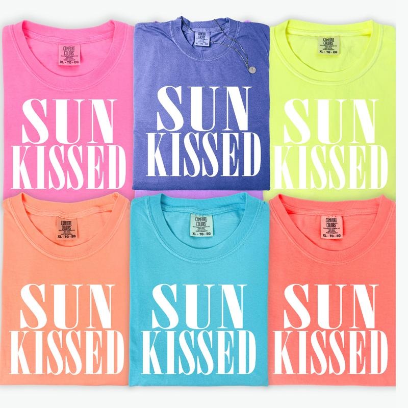 Neon Sunkissed Summer Shirt ~ Unisex Apparel Relaxed Fit Printed In The USA Clothing Womenswear Casual Comfort Cotton...